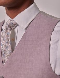 Pink Sharkskin Tailored 3 Piece Italian Suit - 1913 Collection-preview9
