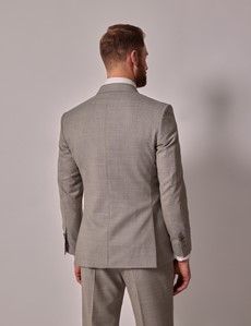 Beige Crepe Double Breasted Tailored Italian Suit - 1913 Collection-preview5