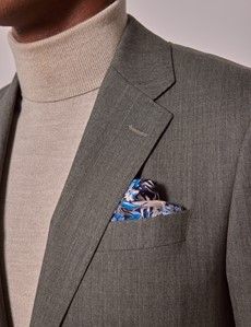 Green Crepe Tailored Italian Suit Jacket - 1913 Collection-preview1