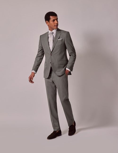 Green Crepe Tailored Italian Suit - 1913 Collection