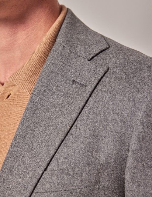 Grey Slim Flannel Suit - 1913 Collection-preview