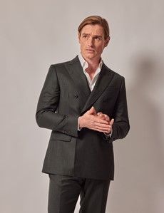 Green Double Breasted Flannel Slim Suit - 1913 Collection-preview2