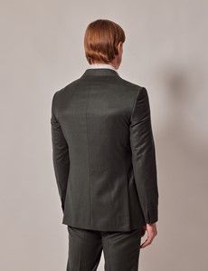 Green Double Breasted Flannel Slim Suit - 1913 Collection-preview4