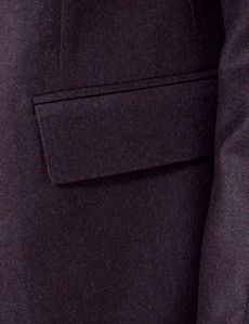 Dark Purple Italian Flannel Slim Fit Suit Jacket - 1913 Collection-preview2