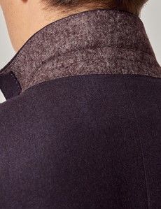 Dark Purple Italian Flannel Slim Fit Suit Jacket - 1913 Collection-preview5