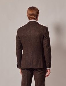 Brown Merino Herringbone Tweed Slim Suit - 1913 Collection-preview4
