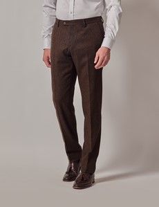 Brown Merino Herringbone Tweed Slim Suit - 1913 Collection-preview7