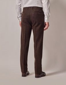Brown Merino Herringbone Tweed Slim Suit - 1913 Collection-preview9