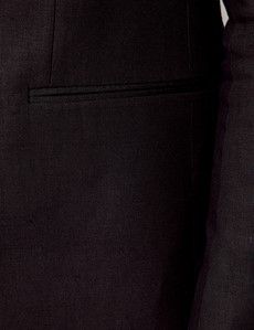 Black Italian Linen Tailored Fit Suit - 1913 Collection-preview3
