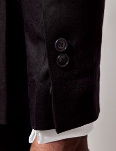 Black Italian Linen Tailored Fit Suit - 1913 Collection-preview7