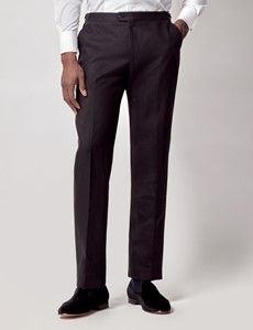 Black Italian Linen Tailored Fit Suit - 1913 Collection-preview8