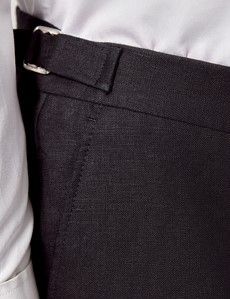 Black Italian Linen Tailored Fit Suit - 1913 Collection-preview9