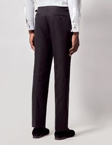 Black Italian Linen Tailored Fit Suit - 1913 Collection-preview10
