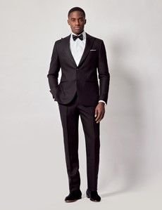 Black Italian Linen Tailored Fit Suit - 1913 Collection-preview11