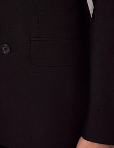 Black Italian Linen Tailored Fit Double Breasted Suit - 1913 Collection-preview3