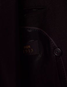 Black Italian Linen Tailored Fit Double Breasted Suit - 1913 Collection-preview4