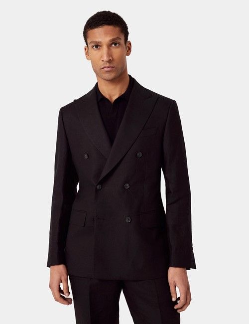 Tailored Fit Black Semi Plain 1913 Suit