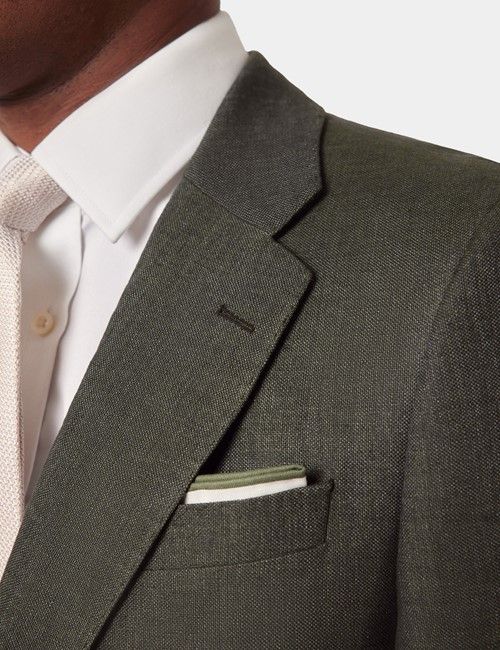 Tailored Fit Dark Green Semi Plain 1913 Suit-preview