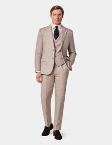 Tailored Fit Natural Semi Plain 1913 Linen Suit
