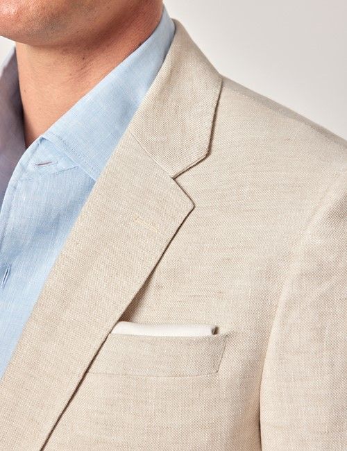 Cream Italian Linen Tailored Fit Suit - 1913 Collection-preview