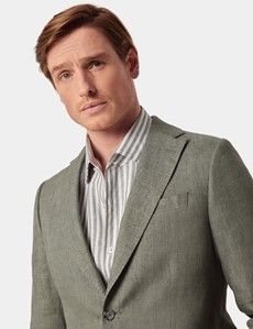Slim Fit Sage Green Herringbone 1913 Suit Jacket-preview2
