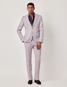 Dusty Lilac Italian Linen Slim Fit Suit - 1913 Collection