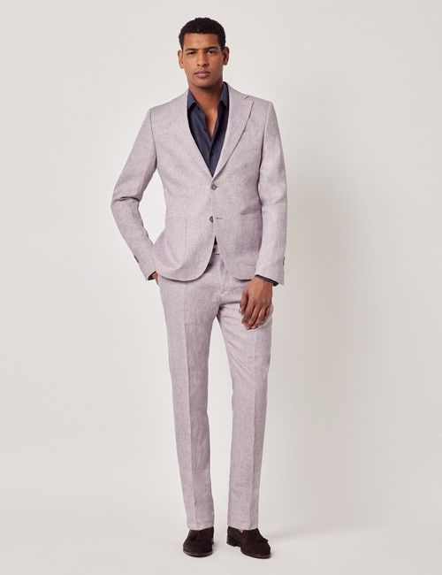 Dusty Lilac Italian Linen Slim Fit Suit - 1913 Collection
