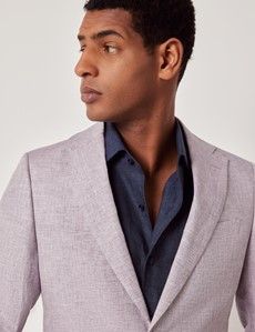 Dusty Lilac Italian Linen Slim Fit Suit - 1913 Collection-preview3