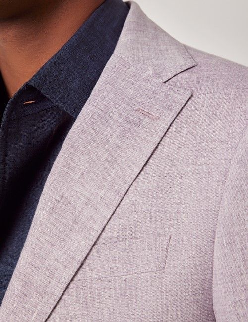 Dusty Lilac Italian Linen Slim Fit Suit - 1913 Collection-preview