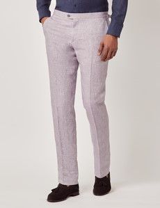 Dusty Lilac Italian Linen Slim Fit Suit - 1913 Collection-preview8