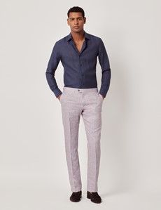 Dusty Lilac Italian Linen Slim Fit Suit - 1913 Collection-preview11