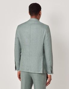 Sea Green Italian Linen Slim Fit Suit Jacket - 1913 Collection-preview5