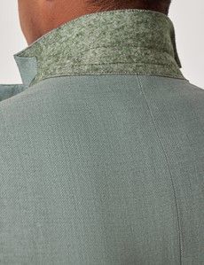 Sea Green Italian Linen Slim Fit Suit Jacket - 1913 Collection-preview6