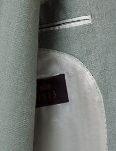 Sea Green Italian Linen Slim Fit Suit Jacket - 1913 Collection-preview4