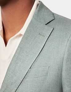 Slim Fit Sea Green 1913 Linen Suit Jacket
