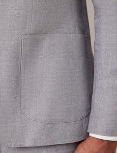 Mid Grey Twill Italian Linen Slim Fit Suit Jacket - 1913 Collection-preview3