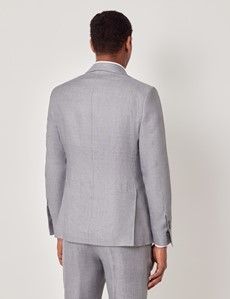 Mid Grey Twill Italian Linen Slim Fit Suit Jacket - 1913 Collection-preview5