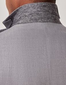 Mid Grey Twill Italian Linen Slim Fit Suit Jacket - 1913 Collection-preview8