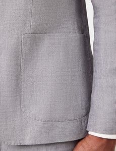 Slim Fit Mid Grey Twill 1913 Linen Suit Jacket