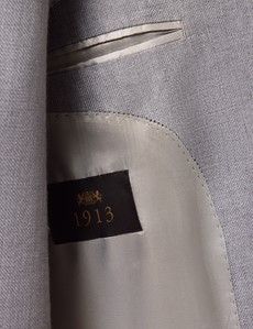Slim Fit Mid Grey Twill 1913 Linen Suit Jacket