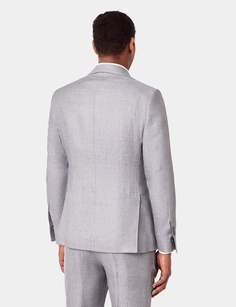 Slim Fit Mid Grey Twill 1913 Linen Suit Jacket thumbnail 4