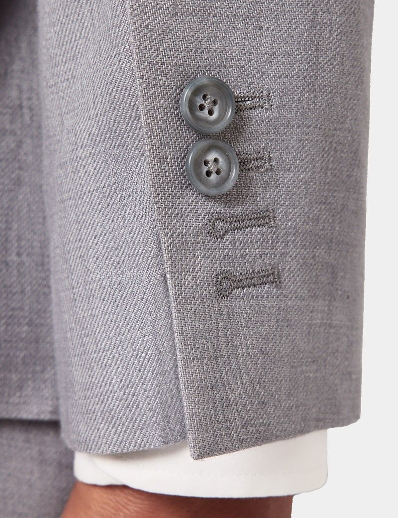 Slim Fit Mid Grey Twill 1913 Linen Suit Jacket thumbnail 6
