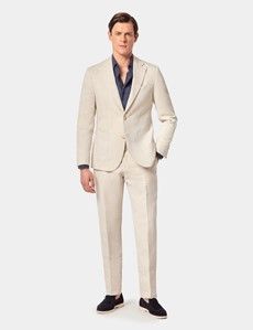 Slim Fit Beige 1913 Linen Suit Jacket