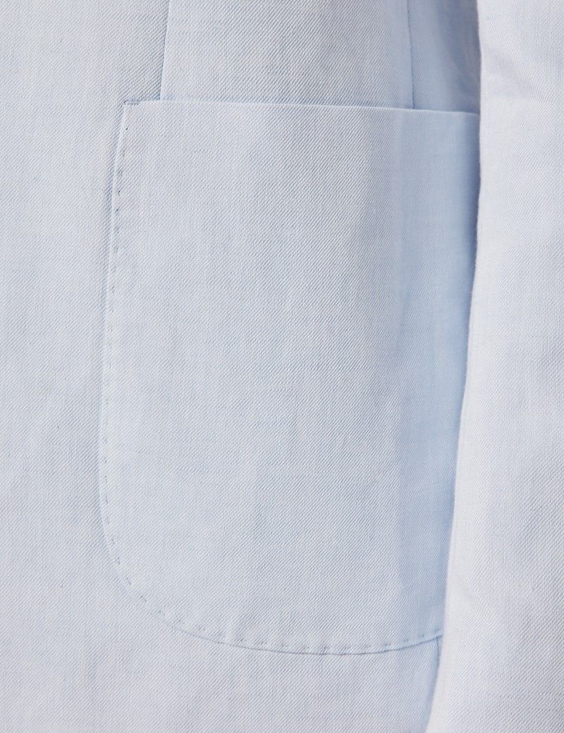 Slim Fit Pale Blue 1913 Linen Suit Jacket thumbnail 2