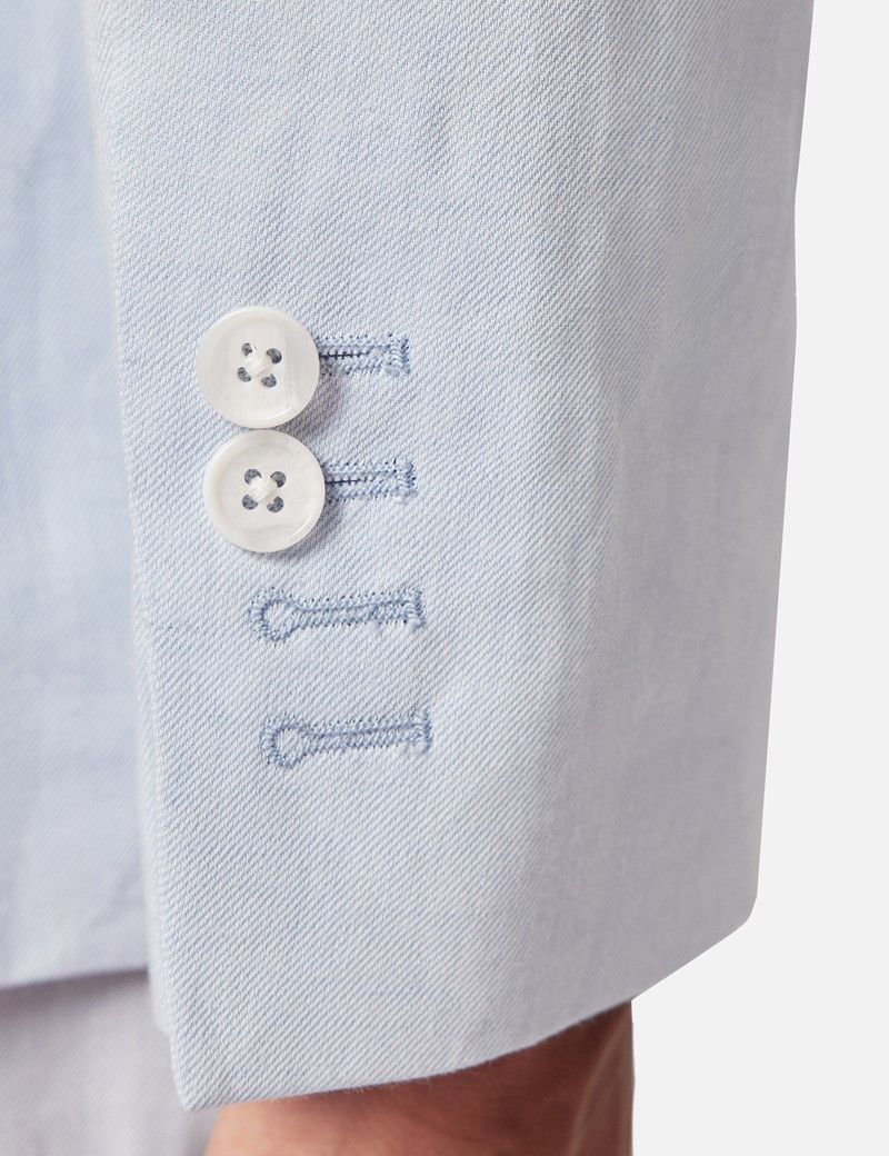 Slim Fit Pale Blue 1913 Linen Suit Jacket thumbnail 5