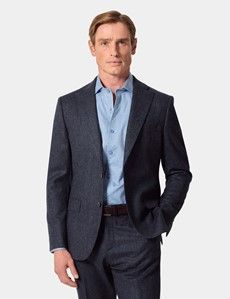 Slim Fit Blue Hopsack 1913 Suit Jacket