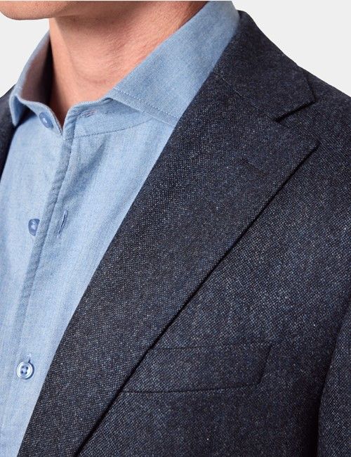 Slim Fit Blue Hopsack 1913 Suit Trousers