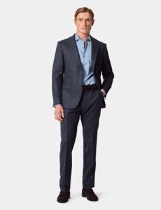 Slim Fit Blue Hopsack 1913 Suit Jacket