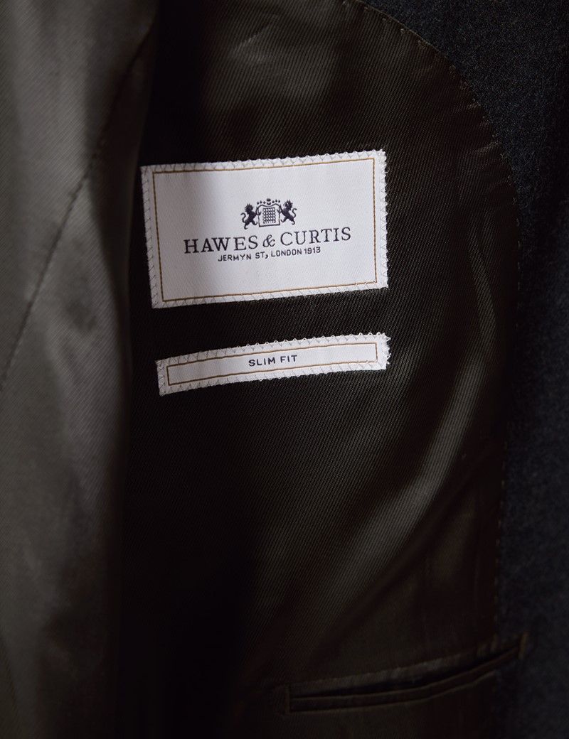Slim Fit Green Herringbone 1913 Suit Jacket thumbnail 3