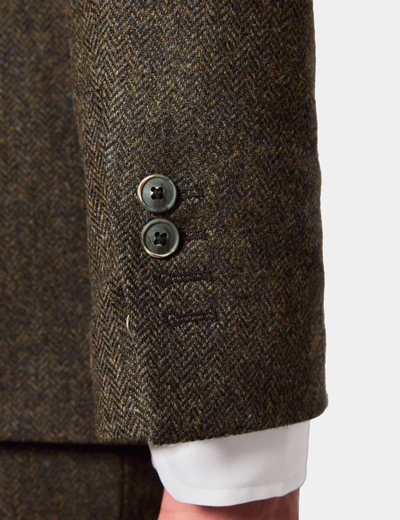 Slim Fit Green Herringbone 1913 Suit Jacket thumbnail 5